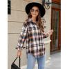 imageBlooming Jelly Womens Flannel Plaid Shirts Button Down Long Sleeve Fall Shackets Jackets 2025 with PocketsCoffe