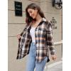 imageBlooming Jelly Womens Flannel Plaid Shirts Button Down Long Sleeve Fall Shackets Jackets 2025 with PocketsCoffe