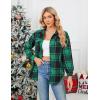 imageBlooming Jelly Womens Flannel Plaid Shirts Button Down Long Sleeve Fall Shackets Jackets 2025 with PocketsGreen