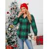 imageBlooming Jelly Womens Flannel Plaid Shirts Button Down Long Sleeve Fall Shackets Jackets 2025 with PocketsGreen