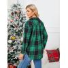 imageBlooming Jelly Womens Flannel Plaid Shirts Button Down Long Sleeve Fall Shackets Jackets 2025 with PocketsGreen