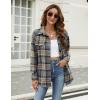 imageBlooming Jelly Womens Flannel Plaid Shirts Button Down Long Sleeve Fall Shackets Jackets 2025 with PocketsGrey