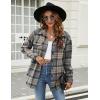 imageBlooming Jelly Womens Flannel Plaid Shirts Button Down Long Sleeve Fall Shackets Jackets 2025 with PocketsGrey