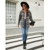 imageBlooming Jelly Womens Flannel Plaid Shirts Button Down Long Sleeve Fall Shackets Jackets 2025 with PocketsGrey