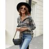 imageBlooming Jelly Womens Flannel Plaid Shirts Button Down Long Sleeve Fall Shackets Jackets 2025 with PocketsGrey