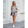 imageBlooming Jelly Womens Flannel Plaid Shirts Button Down Long Sleeve Fall Shackets Jackets 2025 with PocketsGrey Brown