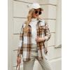 imageBlooming Jelly Womens Flannel Plaid Shirts Button Down Long Sleeve Fall Shackets Jackets 2025 with PocketsKhaki