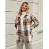 imageBlooming Jelly Womens Flannel Plaid Shirts Button Down Long Sleeve Fall Shackets Jackets 2025 with PocketsKhaki