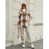 imageBlooming Jelly Womens Flannel Plaid Shirts Button Down Long Sleeve Fall Shackets Jackets 2025 with PocketsKhaki