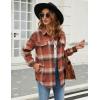 imageBlooming Jelly Womens Flannel Plaid Shirts Button Down Long Sleeve Fall Shackets Jackets 2025 with PocketsOrange