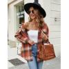 imageBlooming Jelly Womens Flannel Plaid Shirts Button Down Long Sleeve Fall Shackets Jackets 2025 with PocketsOrange