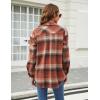 imageBlooming Jelly Womens Flannel Plaid Shirts Button Down Long Sleeve Fall Shackets Jackets 2025 with PocketsOrange