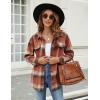 imageBlooming Jelly Womens Flannel Plaid Shirts Button Down Long Sleeve Fall Shackets Jackets 2025 with PocketsOrange
