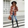 imageBlooming Jelly Womens Flannel Plaid Shirts Button Down Long Sleeve Fall Shackets Jackets 2025 with PocketsOrange