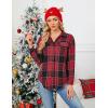 imageBlooming Jelly Womens Flannel Plaid Shirts Button Down Long Sleeve Fall Shackets Jackets 2025 with PocketsRed