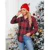 imageBlooming Jelly Womens Flannel Plaid Shirts Button Down Long Sleeve Fall Shackets Jackets 2025 with PocketsRed