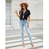 imageBlooming Jelly Womens Linen Button Down Shirts Business Dressy Casual Tops Short Sleeve Pleated Blouses 2024 Summer OutfitsBlack