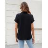 imageBlooming Jelly Womens Linen Button Down Shirts Business Dressy Casual Tops Short Sleeve Pleated Blouses 2024 Summer OutfitsBlack