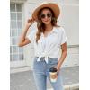 imageBlooming Jelly Womens Linen Button Down Shirts Business Dressy Casual Tops Short Sleeve Pleated Blouses 2024 Summer OutfitsWhite