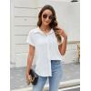 imageBlooming Jelly Womens Linen Button Down Shirts Business Dressy Casual Tops Short Sleeve Pleated Blouses 2024 Summer OutfitsWhite