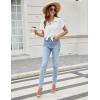 imageBlooming Jelly Womens Linen Button Down Shirts Business Dressy Casual Tops Short Sleeve Pleated Blouses 2024 Summer OutfitsWhite