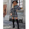 imageBlooming Jelly Womens Plaid Dress Flannel Puff Sleeve Dress Button Down Casual Dresses for Women 2023 with PocketsBlack and White Plaid