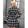 imageBlooming Jelly Womens Plaid Dress Flannel Puff Sleeve Dress Button Down Casual Dresses for Women 2023 with PocketsBlack and White Plaid