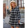 imageBlooming Jelly Womens Plaid Dress Flannel Puff Sleeve Dress Button Down Casual Dresses for Women 2023 with PocketsBlack and White Plaid