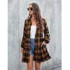 imageBlooming Jelly Womens Plaid Dresses Flannel Babydoll Dress Casual Tunic Dress Long Sleeve Fall Dresses with PocketsBrown Plaid