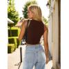 imageBlooming Jelly Womens Ribbed Tank Tops High Neck Fitted Knit Sleeveless Crop Tops Ladies Trendy Going Out Summer Tanks 2024Brown Coffee