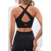 imageBlooming Jelly Womens Sports Bras High Support Yoga Bra Criss Cross Back Workout Tank TopsBlack