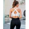 imageBlooming Jelly Womens Sports Bras High Support Yoga Bra Criss Cross Back Workout Tank TopsWhite