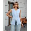 imageBlooming Jelly Womens Summer Tank Tops Button Down Sleeveless Vest Dressy Casual Blouses Business V Neck OutfitsBlue