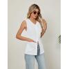 imageBlooming Jelly Womens Summer Tank Tops Button Down Sleeveless Vest Dressy Casual Blouses Business V Neck OutfitsWhite