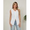 imageBlooming Jelly Womens Summer Tank Tops Button Down Sleeveless Vest Dressy Casual Blouses Business V Neck OutfitsWhite