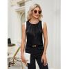 imageBlooming Jelly Womens Summer Tank Tops Color Block Business Casual Outfits Satin Silk Sleeveless Shirts 2025Black