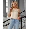 imageBlooming Jelly Womens Summer Tank Tops Satin Business Dressy Casual Blouses Sleeveless Halter Trendy Work Shirts 2025Beige