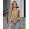 imageBlooming Jelly Womens Summer Tank Tops Satin Business Dressy Casual Blouses Sleeveless Halter Trendy Work Shirts 2025Brown