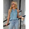 imageBlooming Jelly Womens Summer Tank Tops Satin Business Dressy Casual Blouses Sleeveless Halter Trendy Work Shirts 2025Turquoise