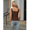 imageBlooming Jelly Womens Sweetheart Neck Tank Tops Sleeveless Built in Bra Ribbed Shirts Color Block Summer OutfitsBrown