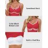 imageBlooming Jelly Womens Sweetheart Neck Tank Tops Sleeveless Built in Bra Ribbed Shirts Color Block Summer OutfitsRed