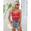 imageBlooming Jelly Womens Sweetheart Neck Tank Tops Sleeveless Built in Bra Ribbed Shirts Color Block Summer OutfitsRed