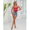 imageBlooming Jelly Womens Sweetheart Neck Tank Tops Sleeveless Built in Bra Ribbed Shirts Color Block Summer OutfitsRed