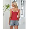 imageBlooming Jelly Womens Sweetheart Neck Tank Tops Sleeveless Built in Bra Ribbed Shirts Color Block Summer OutfitsRed
