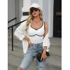 imageBlooming Jelly Womens Sweetheart Neck Tank Tops Sleeveless Built in Bra Ribbed Shirts Color Block Summer OutfitsWhite