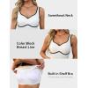 imageBlooming Jelly Womens Sweetheart Neck Tank Tops Sleeveless Built in Bra Ribbed Shirts Color Block Summer OutfitsWhite