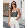 imageBlooming Jelly Womens Tank Top with Built in Bra Ribbed Sleeveless Shirts Cute Summer Camisoles Trendy Clothes 2025Black Stripe