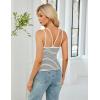 imageBlooming Jelly Womens Tank Top with Built in Bra Ribbed Sleeveless Shirts Cute Summer Camisoles Trendy Clothes 2025White Stripe