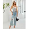 imageBlooming Jelly Womens Tank Top with Built in Bra Ribbed Sleeveless Shirts Cute Summer Camisoles Trendy Clothes 2025White Stripe