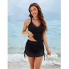 imageBlooming Jelly Womens Tankini Swimsuits Tummy Control Swim Skirt Two Piece Mesh Sarong Wraps Bathing Suit 2025Black